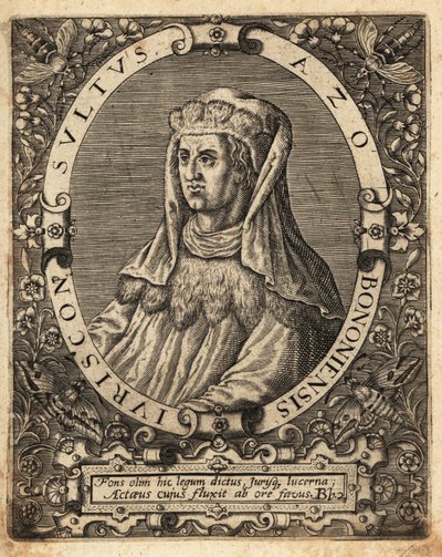 Azo of Bologna, fl. 1150–1230, italialainen juristi. tekijältä Theodore de Bry