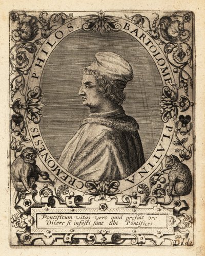 Bartolomeo Sacchi, italialainen renessanssikirjailija. tekijältä Theodore de Bry