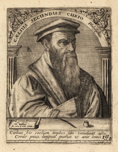 Caelius Secondo Curione, italialainen humanisti. tekijältä Theodore de Bry
