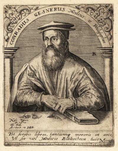 Conrad Gessner, sveitsiläinen lääkäri tekijältä Theodore de Bry