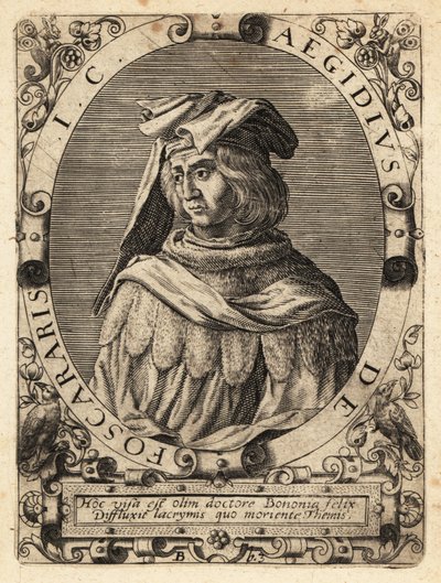 Egidio Foscherari, d.1289, italialainen juristi. tekijältä Theodore de Bry