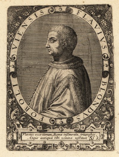 Flavio Biondo, italialainen historioitsija tekijältä Theodore de Bry