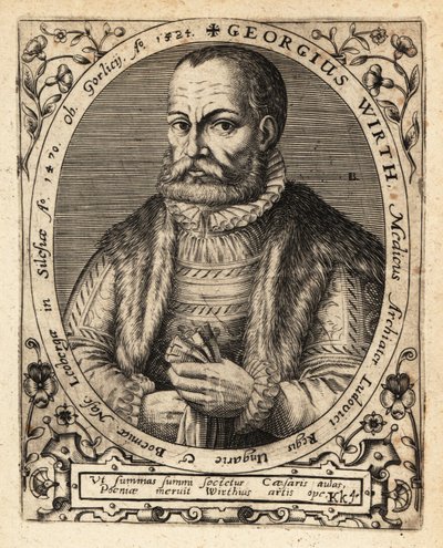 George Wirth, saksalainen lääkäri, syntynyt Gorlicessa 1424. tekijältä Theodore de Bry