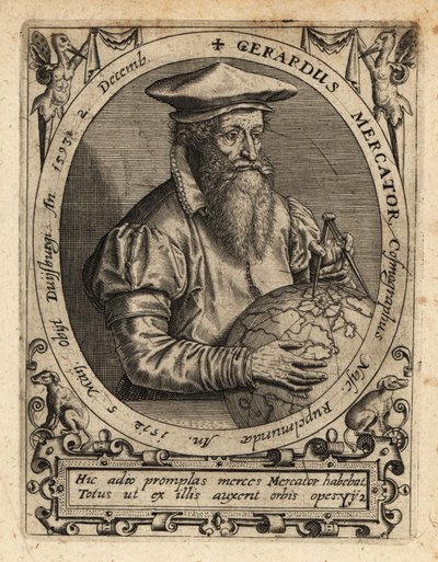 Gerardus Mercator, maantieteilijä. tekijältä Theodore de Bry
