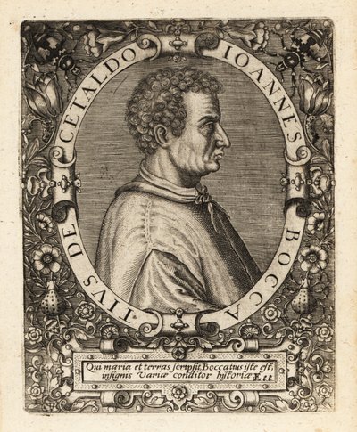 Giovanni Boccaccio, italialainen kirjailija. tekijältä Theodore de Bry