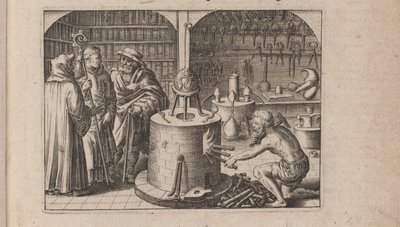 Kuvitus Tripus Avrevsille, eli kolme valikoitujen kemistien tutkielmaa.., 1618 tekijältä Theodore de Bry
