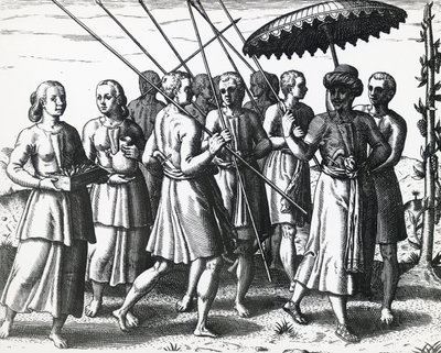 Sumatran asukkaat, Theodor de Bry (1528-1598), kaiverrus tekijältä Theodore de Bry