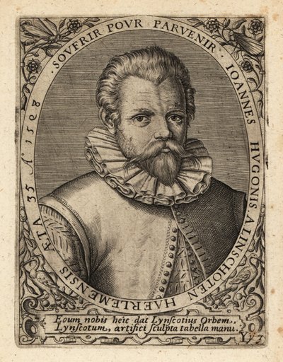 Jan Huyghen van Linschoten, hollantilainen protestanttinen kauppias. tekijältä Theodore de Bry