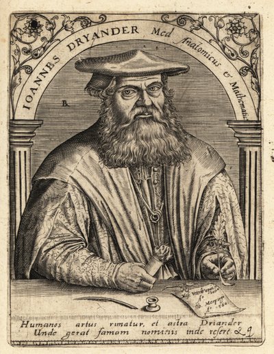 Johann Dryander, saksalainen anatomi tekijältä Theodore de Bry