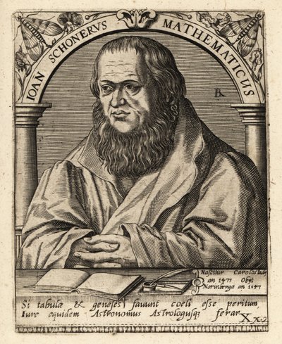 Johannes Schoner, saksalainen polymaatti tekijältä Theodore de Bry