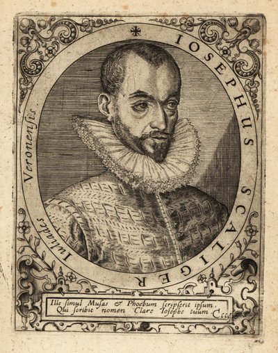Joseph Justus Scaliger, ranskalainen uskonnollinen johtaja. tekijältä Theodore de Bry