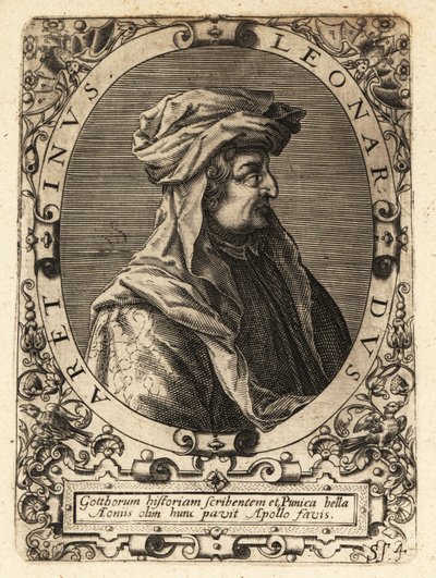 Leonardo Bruni, italialainen humanisti, historioitsija ja valtiomies. tekijältä Theodore de Bry