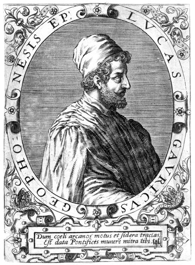 Lucas Gaurico, italialainen tähtitieteilijä, astrologi ja matemaatikko, 1500-luku. tekijältä Theodore de Bry