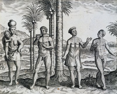 Alkuperäinen Etiopia, teoksesta India Orientalis -kaiverrus Theodor de Bry (1528-1598), Afrikka tekijältä Theodore de Bry