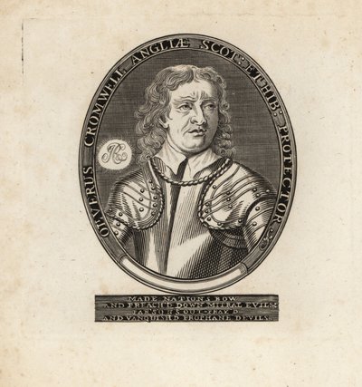 Soikea muotokuva Oliver Cromwellista, Lord Protectorista. tekijältä Theodore de Bry