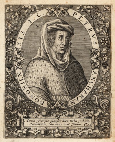 Pietari Ancarano, n. 1333-1416, italialainen juristi. tekijältä Theodore de Bry