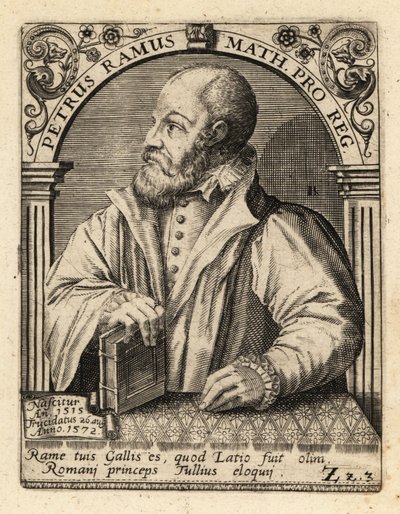 Petrus Ramus, ranskalainen humanisti. tekijältä Theodore de Bry