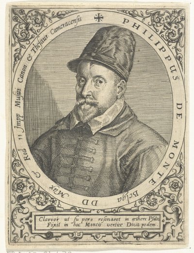 Muotokuva säveltäjä Philippe de Montesta (1521-1603) tekijältä Theodore de Bry