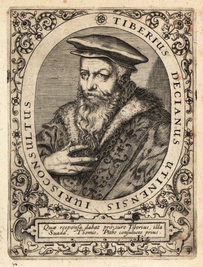 Tiberio Deciani, italialainen juristi. tekijältä Theodore de Bry