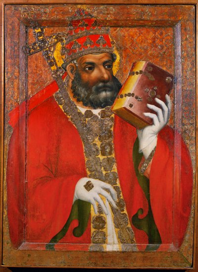 Pyhä paavi - Tuntemattoman paavin muotokuva ... (tempera puulle) tekijältä Theodoric Master