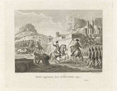 Captura de Mons, 1792 Mons presa, per Dumourier 1792 (títol sobre objecte)acabat tekijältä Theodorus de Roode