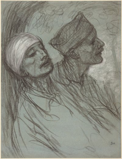 Haavoittunut sotilas ja hänen toverinsa tekijältä Théophile Alexandre Steinlen