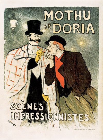 Laulajien Mothu & Dorian mainosjuliste tekijältä Théophile Alexandre Steinlen
