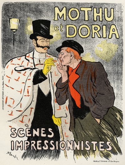 Taide. Viihde. Laulajan Mouth ja Doria. Steinlen, Ranskan juliste tekijältä Théophile Alexandre Steinlen