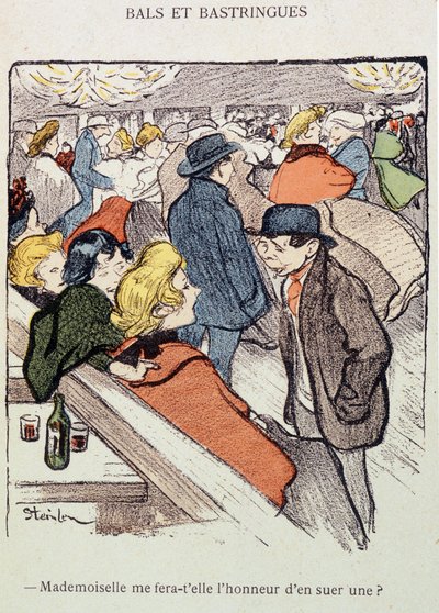 Bals and Bastringues: Tekeekö neiti minulle kunnian hikoilla yhden? Steinlenin teoksessa "Elämässä". tekijältä Théophile Alexandre Steinlen