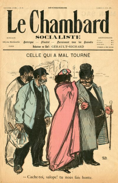 Kansi ""Le Chambard Socialiste"", numero 28, Satirical in Colors tekijältä Théophile Alexandre Steinlen