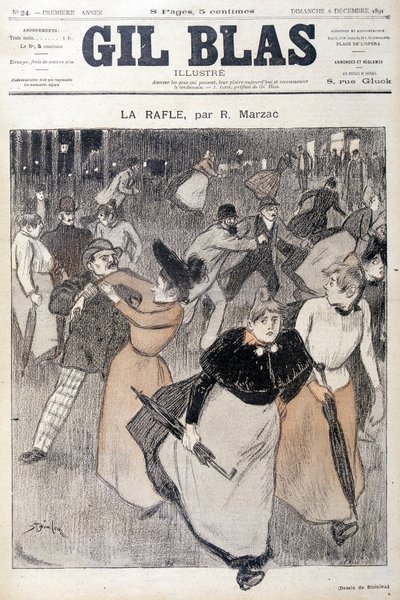 Steinlenin piirros Gil Blasissa, 12.6.1891. tekijältä Théophile Alexandre Steinlen