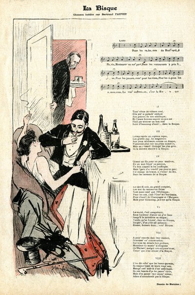 Gil Blas -lehden viimeinen sivu nro. 4 tammikuun 22 päivänä tekijältä Théophile Alexandre Steinlen