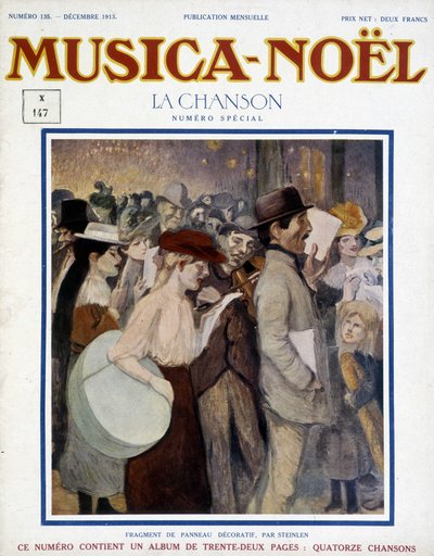 Aikakauslehti “” musica Noel”, joulukuun 1913 erikoislaulu. Kansi koostuu Steinlenin koristepaneelin katkelmasta. tekijältä Théophile Alexandre Steinlen