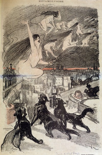 Kissojen metamorfoosi noidiksi - Steinlen tekijältä Théophile Alexandre Steinlen