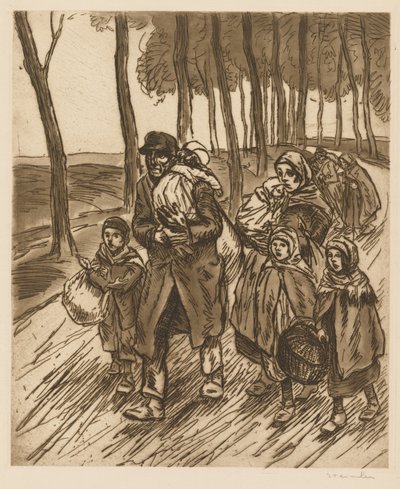 Pakolaisperhe tekijältä Théophile Alexandre Steinlen