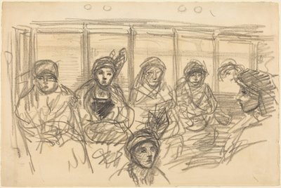 Matkustajia metrossa tekijältä Théophile Alexandre Steinlen