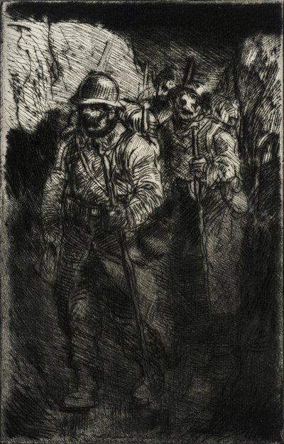 Käveleviä sotilaita tekijältä Théophile Alexandre Steinlen