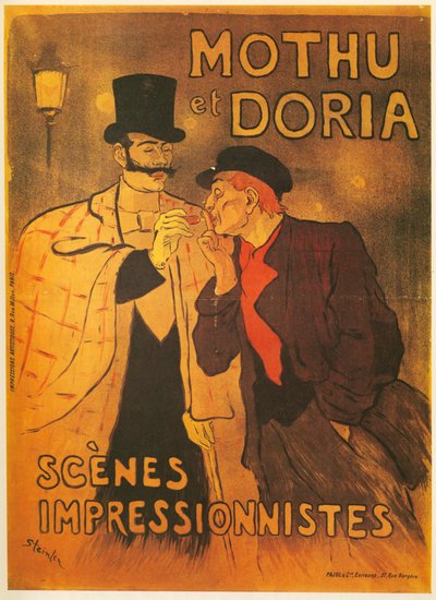 Theophile A. Steinlen: Mothu ja Doria. Impressionistisia kohtauksia. Ranska ... (litografia) tekijältä Théophile Alexandre Steinlen