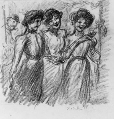 Kolme tyttöä tekijältä Théophile Alexandre Steinlen