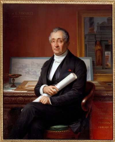 Louis Tullius Viscontin (1791-1853) muotokuva, arkkitehti Theophile Vauchelet (1802-1873) maalaus tekijältä Theophile Auguste Vauchelet
