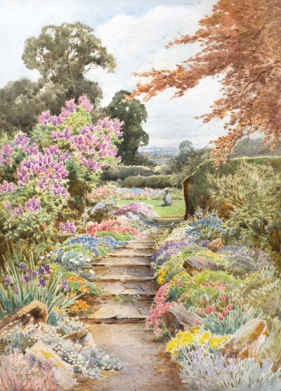 Kerään lilaa (akvarelli) tekijältä Theresa Sylvester Stannard