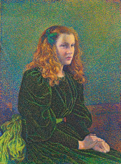 Nuori nainen vihreässä mekossa, 1893 tekijältä Théo van Rysselberghe