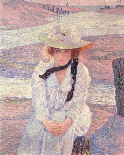 Nuori nainen Greve-joen rannalla, 1901 tekijältä Théo van Rysselberghe