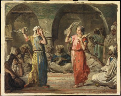 Algerialaiset tanssijat. Nenäliinatanssi, 1849. tekijältä Théodore Chassériau