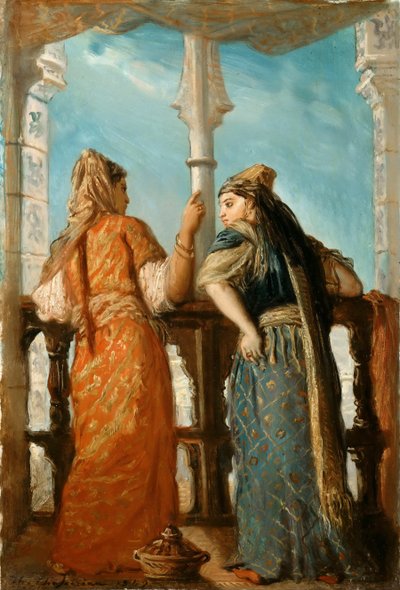Juutalaiset naiset parvekkeella, Alger, 1849. tekijältä Théodore Chassériau