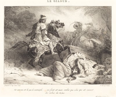 Le Giaour (Epäuskoinen) tekijältä Théodore Gericault and Eugène Louis Lami