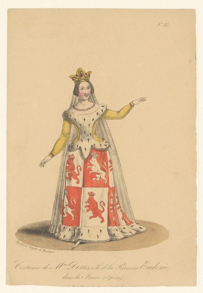 Julie Dorus-Gras roolissa van prinsessa Eudoxie oopperassa La Juive Rouva Doruksen puku, prinsessa Eudoxien rooli La Juivessa (Opera) (nimi esineessä) Näyttelijät, näyttelijät Operazangers in hun rolissa (sarjan nimi) tekijältä Théodore Lejeune