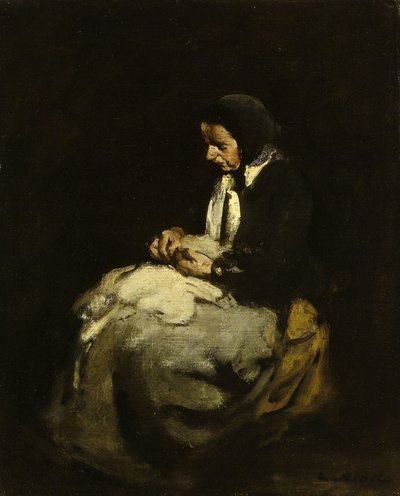 Nainen ompelu tekijältä Théodule Augustin Ribot