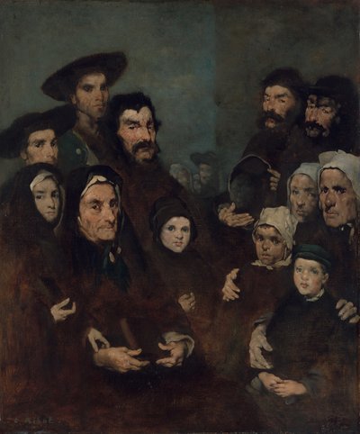 Bretonilaiset kalastajat ja heidän perheensä, mahdollisesti n. 1880-85. tekijältä Auguste Theodule Ribot