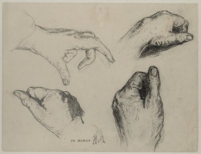 Tutkimus Hands recto, 1800-luku. tekijältä Auguste Theodule Ribot